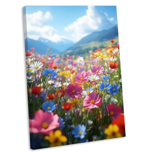 Flower meadow canvas wall - wall, art