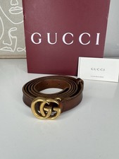 gucci brown leather belt with