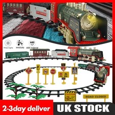 Electric Large Classic Train Set Rail Track Carriages Kids Vehicle Toy Xmas Gift