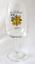 PAIR OF SMALL WINE TASTING GLASSES ~ RUSSIN HARVEST FESTIVAL ~ GENEVA
