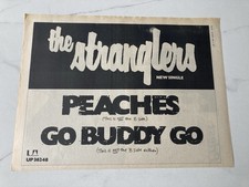 THE STRANGLERS PEACHES   16" x 11" FULL PAGE MAGAZINE ADVERT POSTER 1977 PUNK