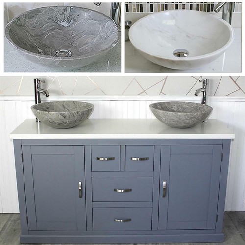 Grey bathroom double vanity - grey,
