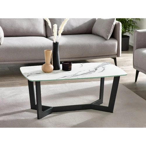 White marble effect glass - marble,