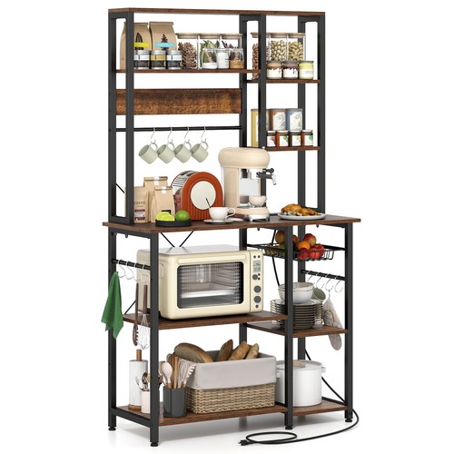 Bakers rack with power outlet - rack,