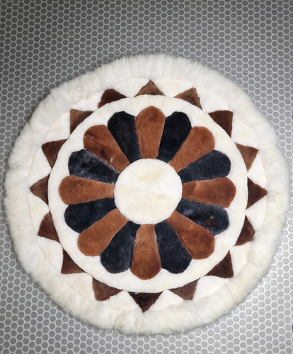 Natural baby alpaca floor rug - natural,