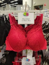 Primark Maximise Lace Racerback Bra 2 sizes bigger boost Push Up Padded Red