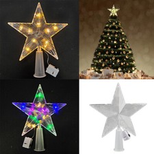 LED Christmas Tree Topper Star Xmas Tree Light Ornaments Party Tree Decor 18cm