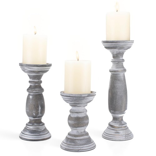 Rustic wooden pillar candle - rustic,