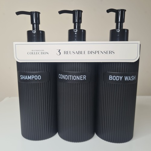 Modern ribbed plastic shampoo - plastic,