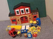 Chad Valley Tots Town Fire Station Playset, Lots Of Accessories VGC