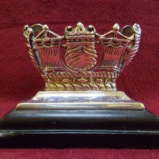 Antique Edwardian Silver Royal Naval Galleon Menu Holder - Mappin & Webb, 1903