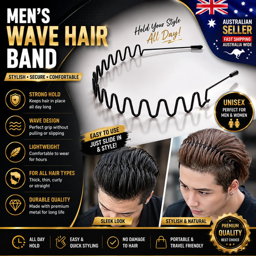 Black metal sports hairband - black,