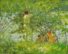 Leafy June Henry Scott Tuke   Wall Art  Canvas