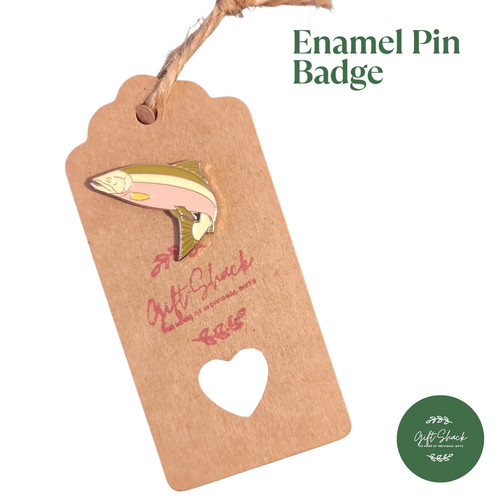 Leaping salmon enamel pin - leaping,