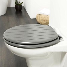 Wood wooden grey toilet seat - wooden,