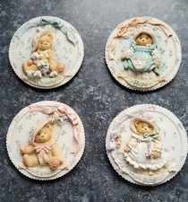 Cherished Teddies Set of 4 Wall Deco, Faith/Hope/Charity/Love - RARE 1994 104140
