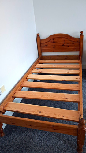 Wooden single bed frame with - single,