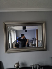 Silver glitter frame wall mirror girls room bling glitter wall mirror 40x60cm