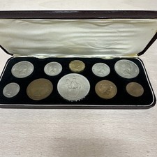 1953 Elizabeth II Coronation Specimen Coin Set Original Box 10 coins in total.