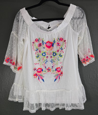 Umgee White Embroidered