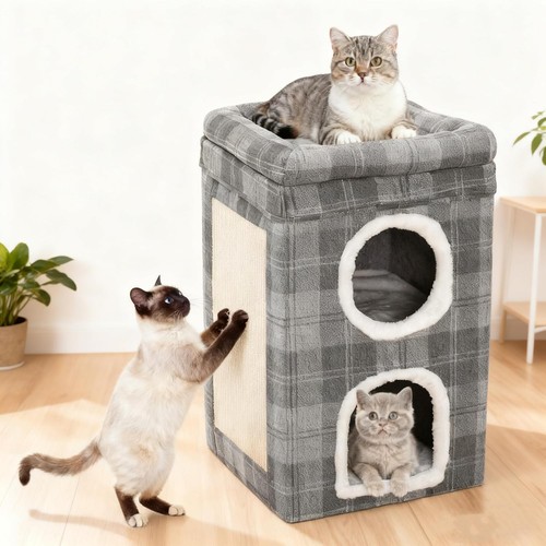 Foldable cat house with - foldable,