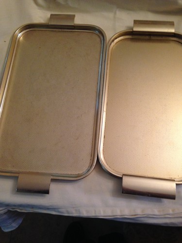 Vintage woodmet etc trays - etc, x