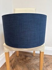 Large Navy Blue Silk Lamp