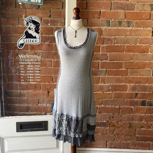 Vtg y2k grey stretchy - grey, dress