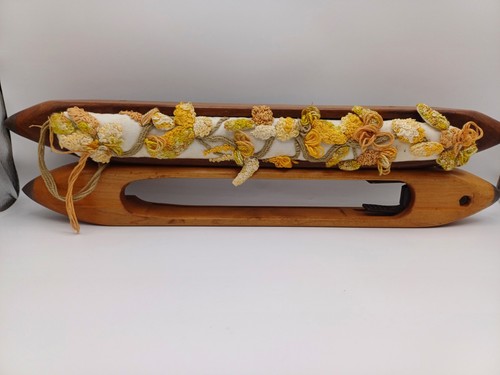 Pair vintage wooden weaving - pair,