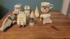 eight ww1 crested china two ambulances a tank a shell  a canon submarine a ship