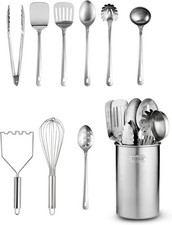 FineDine Kitchen Utensils Set - 10-Piece, Stainless-Steel Cooking Utensils
