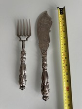 Vintage Silver Plated Fish Knife and Fork Serving Set