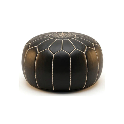 Moroccan leather pouf - moroccan,