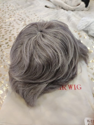 Pixie cut wig human - cut, grey