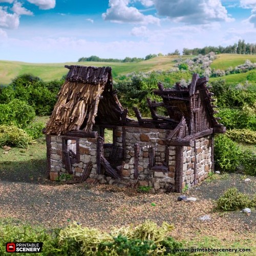 Ruined norman stone - ruined,