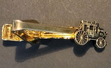 Wells Fargo Stagecoach Tie Clip - Vintage Gold Carriage Bank Worker Employee 