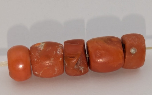 Antique tibetan coral beads - coral, 5