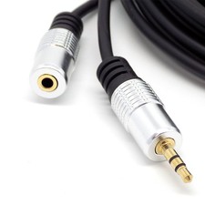 Pro 3.5mm Stereo Jack Headphone Extension Cable Aux Audio Lead Gold-Plated
