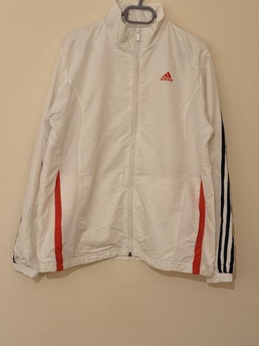 Adidas white track jacket red - adidas,