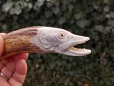 Antler handle pike head, stick