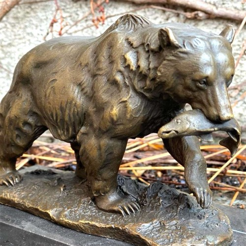 Bear bronze fish - bronze,