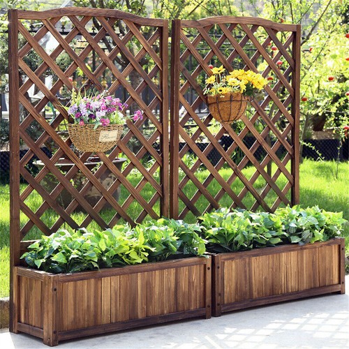 Rustic wooden raised - raised, garden