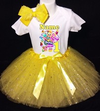 Shopkins 1st first 1 Birthday ***With NAME*** Tutu Dress Fast Shipping Yellow