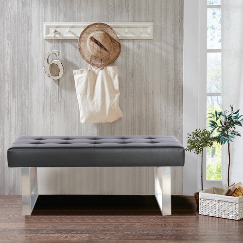 Leather padded dining bench - padded,