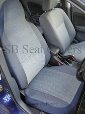 i - TO FIT A HYUNDAI I20 CAR, SEAT COVERS, CHEVRON BLUE FABRIC, 2 FRONTS