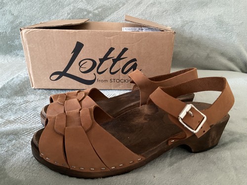 Lotta swedish wooden clogs tan - swedish,