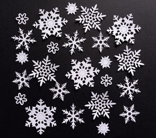 Snowflake die cuts x 24 white Christmas die cuts card toppers
