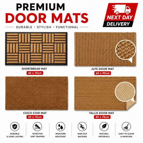 Natural coir door mat heavy - natural,