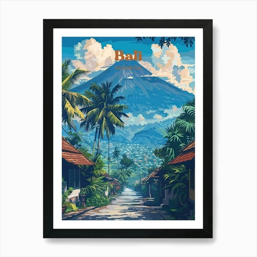 Bali indonesia town travel art - bali,