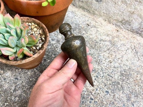 Antique brass plumb - brass, bob